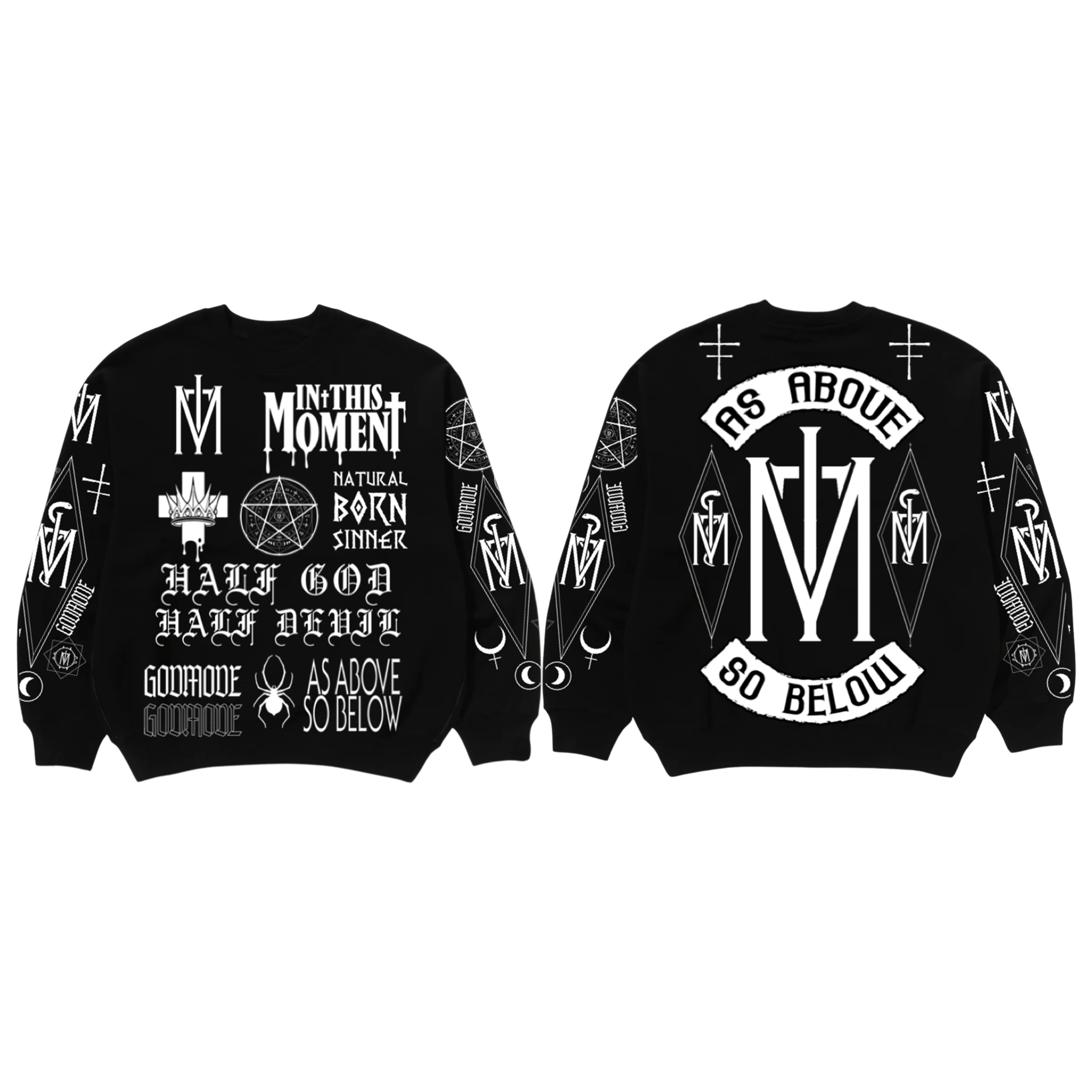 As Above Black Crewneck Sweater