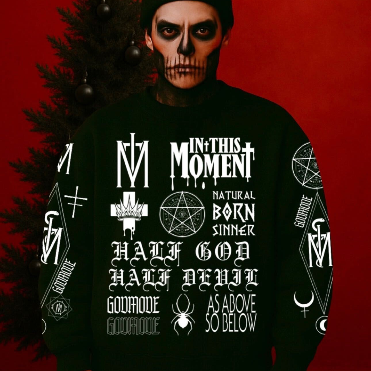 As Above Black Crewneck Sweater