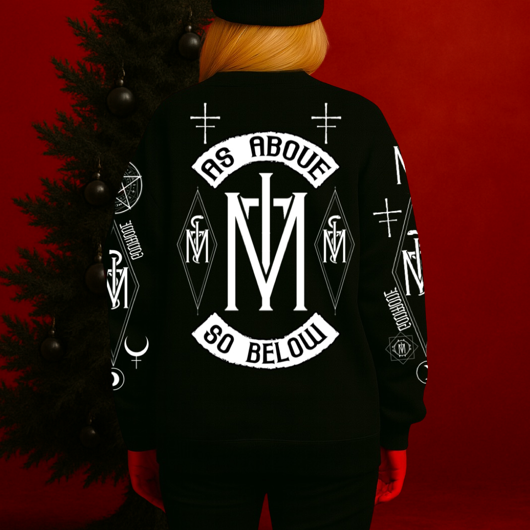 As Above Black Crewneck Sweater